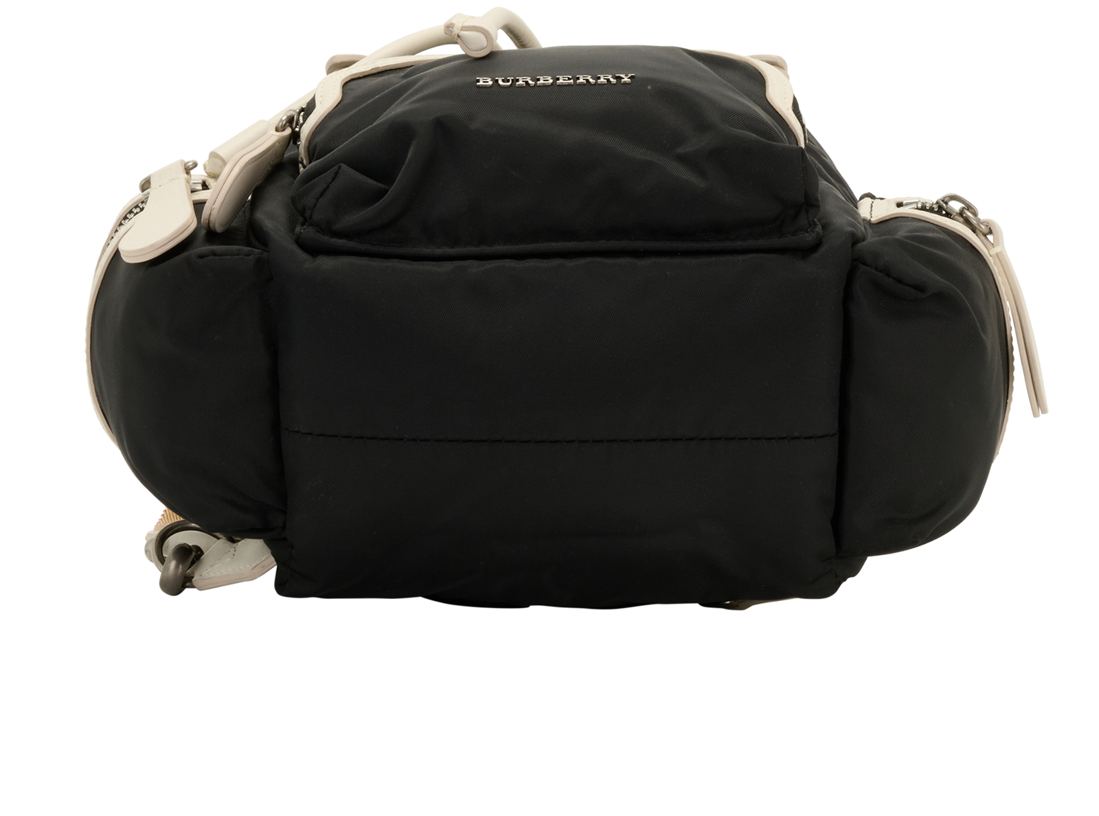 Contrast-Trimmed Backpack, &pound;250, Handbags, Black, Nylon, Top view